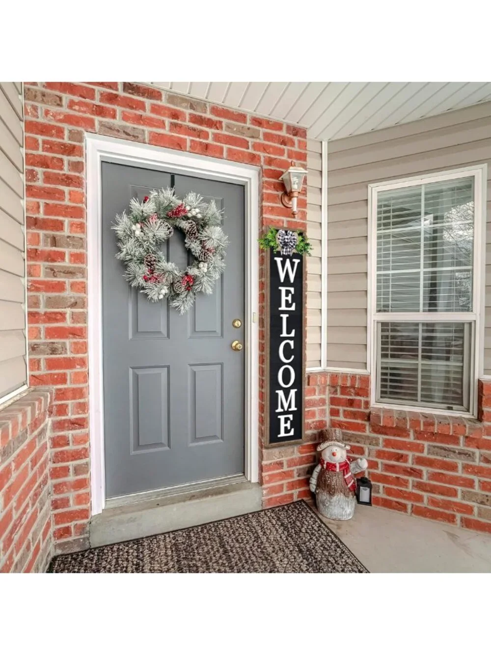 Charming Outdoor Welcome Sign for Front Porch - 45”x9” Rustic Wood Decor